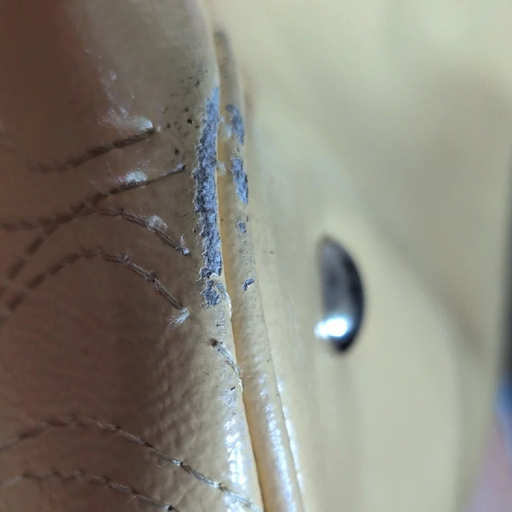 Coach Op Art Yellow Patent Leather With Stitched C Silver Kisslock Satchel - Picture 9 of 11